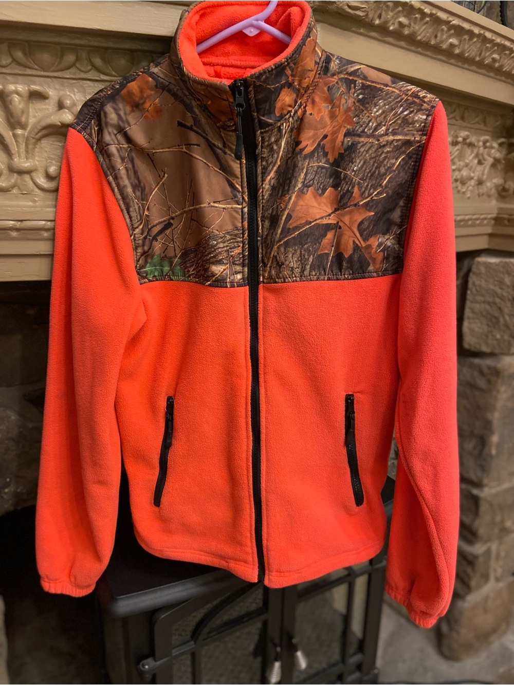 Pink and Leaf fleece jacket